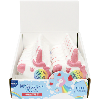 Badbom 150 gr - Eenhoorn regenboogeffect - Aardbeiengeur