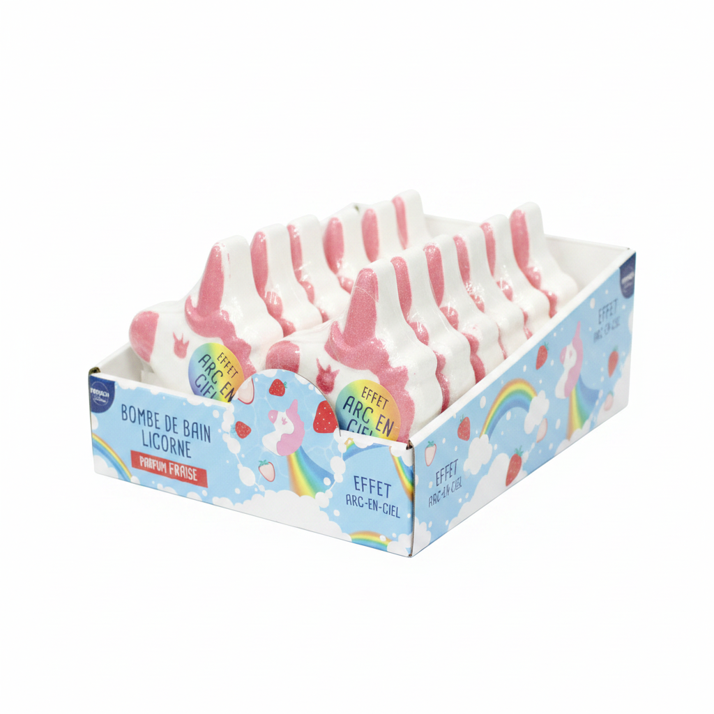 Badbom Eenhoorn Aardbeiengeur met Regenboogeffect - 150 gr