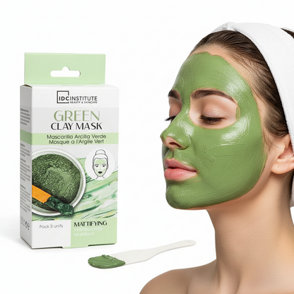 Mattifying Clay Mask Groen - 3 Stuks voor een Poreuze, Stralende Huid