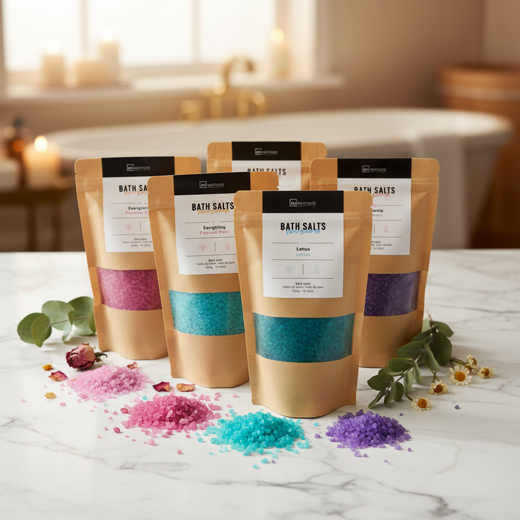 PURE ENERGY BATH SALTS 350G - 4 TYPES - Relaxation and Recovery for Every Bath Experience