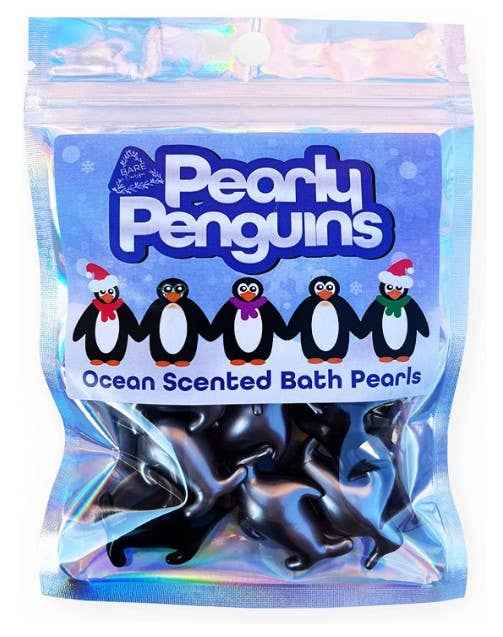 Parelmoerachtige pinguïns. Tien badparels met oceaangeur