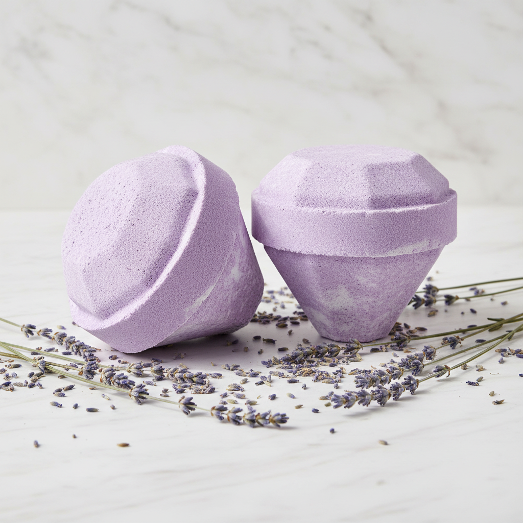 Bath bomb with gemstone