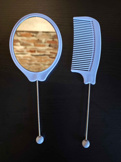 2- delige DIY Schattige blanco Kam en spiegel Set