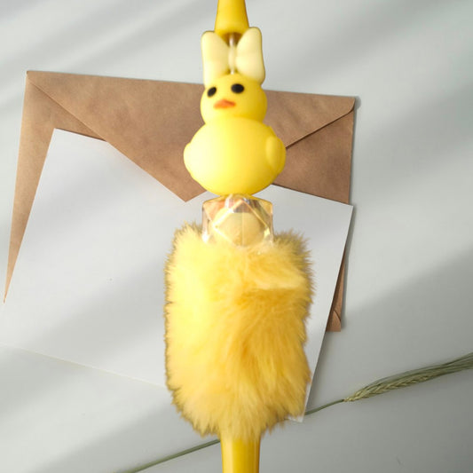 Pluizige luxe pennen met kralen,