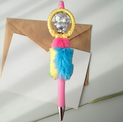 Fluffy luxury pens with beads,