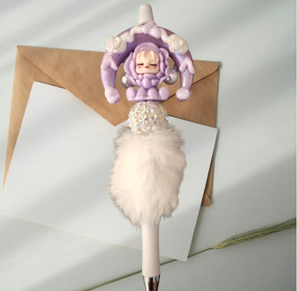 Fluffy luxury pens with beads,