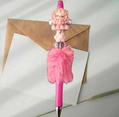 Fluffy luxury pens with beads,