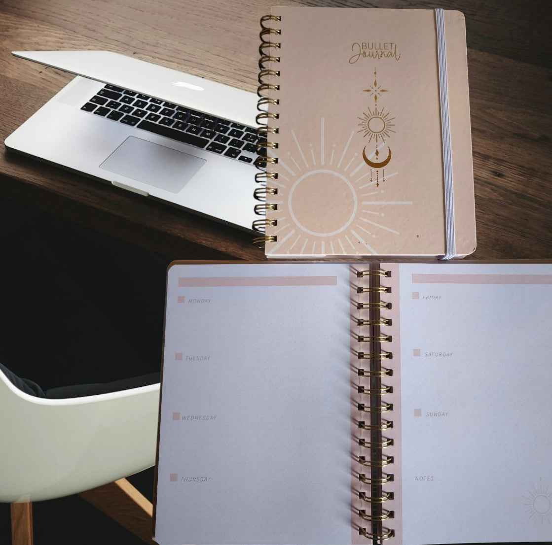 Gepersonaliseerd notitieboekje met siliconen kralen - pen en sleutelhanger