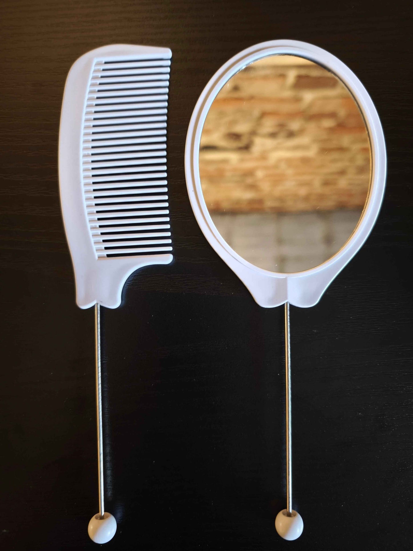 2- delige DIY Schattige blanco Kam en spiegel Set