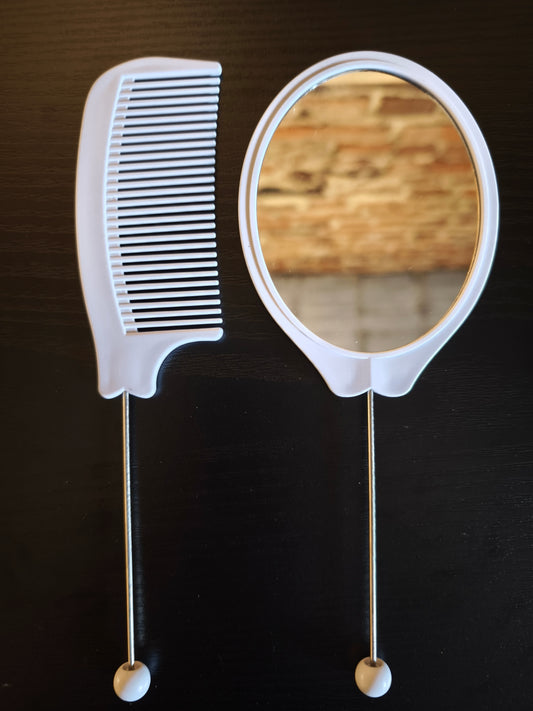 2- delige DIY Schattige blanco Kam en spiegel Set